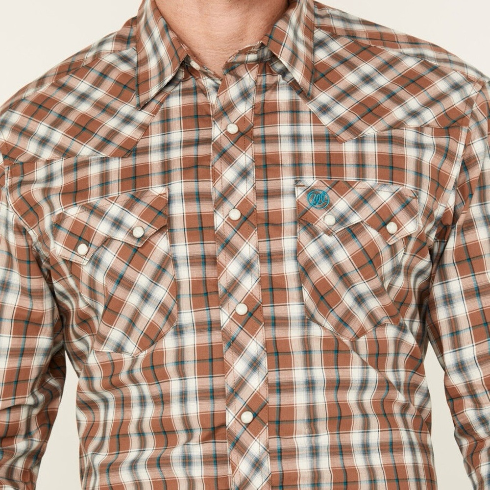 NWT WRANGLER RETRO MEN'S PLAID PRINT LONG SLEEVE Pearl SNAP WESTERN SHIRT XL